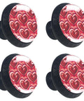 Solid Four Piece Set Of Red Heart Painted Glass And Abs Cabinet Knobs With No Sweat Installation Heavy Duty Stainless Steel Screws For Kitchen Drawers Cupboards And Dressers Today featuring red heart design on glass tops.
