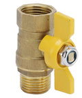 Heavy Duty Brass Ball Valve With G1/2 Male Thread For A Zero Drama Quick Gas Shutoff and Knockout manual control with yellow handle.