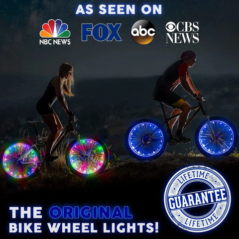 Cyclists with Light Up Your Ride With LED Bike Wheel Lights With Batteries Included Stay 100 Percent Brighter And Visible