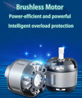 Brushless motor for No Sweat Heavy Duty Cordless Rivet Gun, showcasing power efficiency and overload protection.