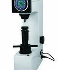 Automatic Digital Rockwell Hardness Tester With Hra Hrb Hrc Scale Heavy Duty Metal Gauge showing HRC reading on display.