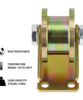 Set Of Four 2 Inch H Type Galvanized Steel Rollers With Iron Brackets For Three Quarter Square Tube Track Heavy Duty, showing rust resistance feature.