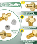 Four Pack Adjustable Grill Door Hinge Pins And Nuts Replacement Kit For Weber Genesis Summit Spirit Series Grills Stainless Steel Hinges Bolts And Nuts 70332 Compatible, showing four metal hinge pins and nuts with corrosion resistance features.