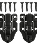 Two Pack Beefy Duckbilled Toggle Latch Set For Cabinets Chests Guitar Cases Jewelry Boxes And Wooden Boxes Black Durable Small Hasps With Hardened Screws For Quick Secure Latching
