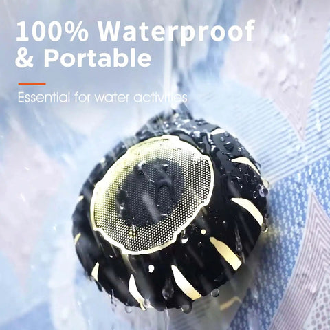 Waterproof Shower Bluetooth Speaker With IPX7 Rating, ultra portable carabiner clip, designed for shower and outdoor use