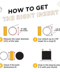 Guide for installing 1 Inch Ribbed Plastic Hole Plugs For 3/4 To 15/16 Inch Round Tubing Black End Caps in 4 steps.