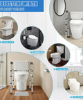 Built Tough Adjustable Toilet Safety Rails For Elders And Heavy Duty Bathroom Grab Bars shown fitting various toilet styles.