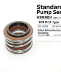 1 Piece Universal 109 Type MG1 Mechanical Seal with Silicon Carbide and Alloy Ring plus FKM Bellows for Axial Movement in Centrifugal Pumps Workhorse Grade Sealing Action, displaying rubber bellows structure.