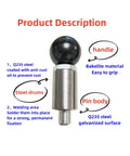 Badass Heavy Duty Spring Loaded Pull Pin With Easy Grip Ball Handle For Quick Release Tool Mounting And Precision Workholding Three Eighth Inch Industrial Grade Steel with Bakelite handle and Q235 steel.