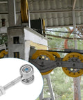 No Sweat Heavy Duty Sliding Door Roller Hanger With Double Bearing Steel Trolley Wheel, showing wheel assembly and hardware.