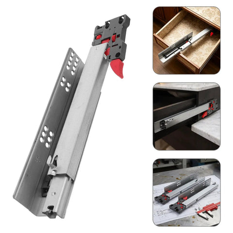 10 Inch Concealed Undermount Drawer Slides With Soft Close Full Extension Heavy Duty Runners For Cold Rolled Steel Cabinets Silver Finish