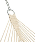 Close-up of 13 Ft Double Cotton Rope Hammock For 2 450 Lb Capacity Free Extension Chains And Tree Hooks Hand Woven Traditional Style