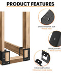 8 Pack Firewood Log Storage Rack Bracket Adjustable Beefy Heavy Duty Powder Coated Steel Holder with features description