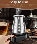 Electric Turkish Coffee Maker With Folding Handle 500ml Stainless Steel Pot 110V Quick Brew For Home Kitchen And Travel