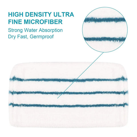 Close-up of a microfiber mop pad showing texture and absorption detail for 8 Pack Replacement Microfiber Steam Mop Pads For Black Decker Compatible With SM1600 SM1610 SM1620 HSM13E1 HSMC1300FX HSMC1321 HSMC1321APB HSMC1361SGP BDH1855SM BDH1760SM SMP20 Mop Pads.