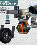 Six Inch Heavy Duty Gate Wheels Serving As A Badass Rolling Rig With Built Spring Suspension showcasing premium rubber and quality steel details.