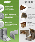 3X3 Inch Galvanized L Shape Brackets Zero Flex Heavy Duty Top Shelf Corner Support Hardware compared to thinner brackets.