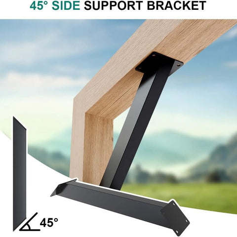 45 Degree Angle Corner Braces For Inside Joints, Heavy Duty Pergola Brackets, Connector Brace Kit For Gazebos, Treehouses, Cabins And Terraces, Sturdy Steel Construction, Weather Resistant, 6 Pieces