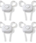 OutSmart Flex Lock White 4 Pack Childproof Cabinet Lock For Cabinets And Drawers No Drilling Installation with hidden buttons