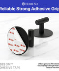 Heavy Duty Peel And Stick Wall Hooks Engineered For Clutter Free Homes Featuring No Sweat Setup that showcases strong adhesive grip and matte black design.