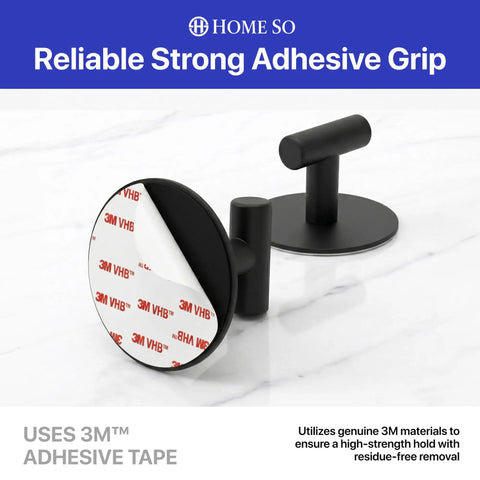 Heavy Duty Peel And Stick Wall Hooks Engineered For Clutter Free Homes Featuring No Sweat Setup that showcases strong adhesive grip and matte black design.