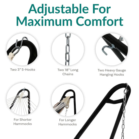 Universal Outdoor Hammock Stand Heavy Duty 550 Pound Capacity With Adjustable Length Fits 9 To 14 Foot Hammocks details