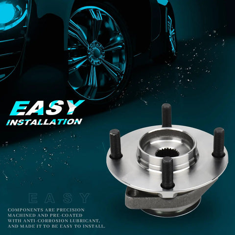 Front Wheel Bearing And Hub Assembly For Nissan Versa 2007 Through 2012 513308 showing smooth steel surface and bolt holes.