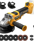 Tough As Nails Five Inch Cordless Angle Grinder Built For 20 Volt Battery Packs With Zero Fluff Heavy Duty Brushless Motor and accessories
