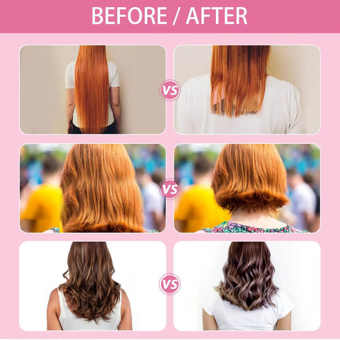 Before and after hair transformations using the Game Changing DIY Haircutting Kit For Home Use Including Ultra Slick Hair Scissors.
