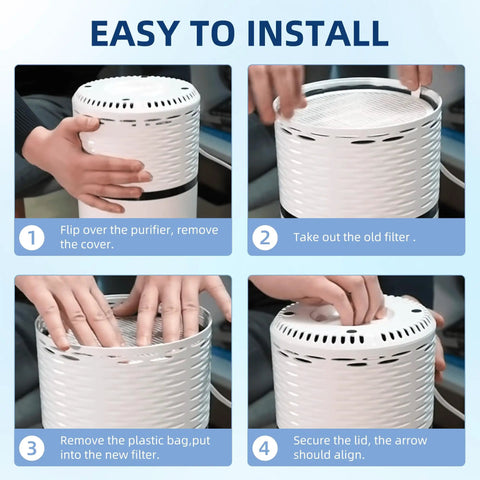 Step-by-step installation of Replacement Filter For Levoit H132 Air Purifier, 3-In-1 LV-H132-RF, 2 Pack, showing hands-on process.