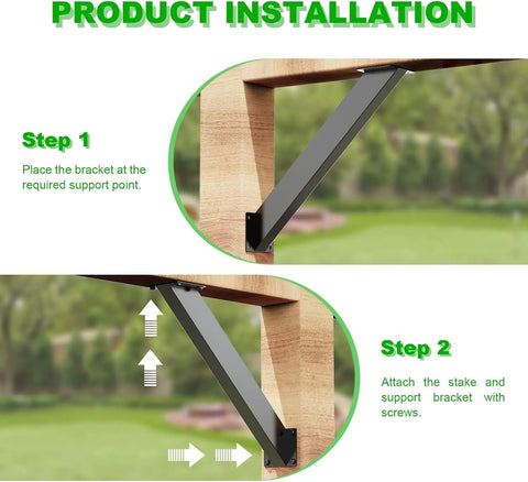 Rock Solid Heavy Duty 45 Degree Pergola Brackets For Wood Posts, Steel Support Angles, Easy Install Kit For Patio Gazebo Treehouse And Backyard Projects, Carbon Steel Construction, Durable Mounting Brackets For Outdoor Structures