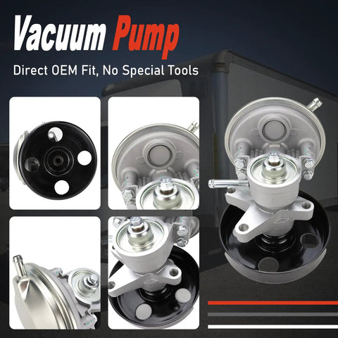 Heavy Duty Engine Brake Vacuum Pump With Pulley Built Tough For Isuzu NPR Hd and NPR V8 Trucks, showing multiple views and details.