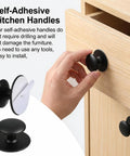 Five Pack Self Adhesive Cabinet Knobs No Drill Required Quick Install Black Drawer Handles For Cabinets And Drawers DIY Furniture Makeover