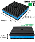 Dang Sturdy Heavy Duty Rubber Anti Vibration Pads 6X6X7/8 Inch Featuring An Eva Core with blue line for air compressors and treadmills.