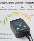 Digital Cooling Thermostat Controller With Temperature Controlled Outlet For Attic Fans showing 40-108°F range and LED display
