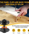 25 Pack Dang Tough Panel Fasteners For Boat And Rv Wall Trim Clip Sets Rock Solid 15 Pound Grip mounting nylon clips on wood panel.