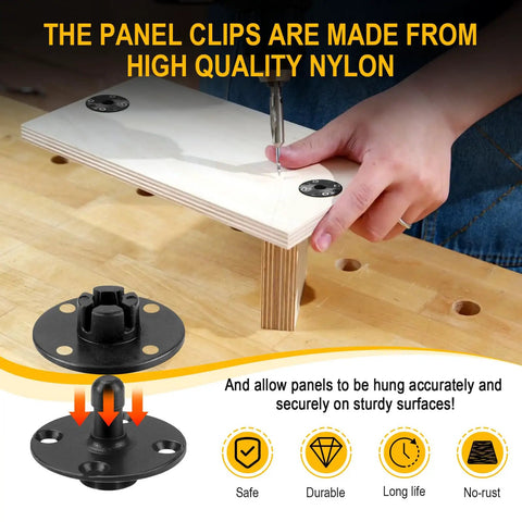 25 Pack Dang Tough Panel Fasteners For Boat And Rv Wall Trim Clip Sets Rock Solid 15 Pound Grip mounting nylon clips on wood panel.