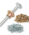 Peterbilt 379 Compatible Huck And Collar Lock Bolt Kit With Magna Grip Bolts 3/16 In And Medium Wide Flange Collars, 100 Pcs Each