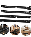 Two Sets Soft Close Bottom Mount Drawer Slides, Heavy Duty Iron Rails, Quiet Smooth Sliding Hardware For Kitchen Cabinets, Dressers, And Furniture, Easy Installation, Durable Metal Drawer Slides Replacement, black iron rails
