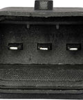 OE Level Fuel Pump Module Assembly With Precision Float Gauge For Plug And Play Installation Bulletproof Durability And Smoother Highway Cruising Real Deal Engine Performance Part connector close-up showing three pin slots in a black plastic body.