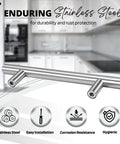 Prime 5 Pack Of Slick 6 Inch Brushed Nickel Cabinet Handles For Kitchen Drawers And Cupboards Stainless Steel Door Pulls With No Hassle 3 8 Inch Hole Center Spacing For Smooth Furniture Level Up Daily, close-up of brushed nickel cabinet handle.