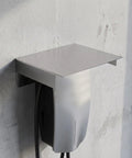 Rock Solid Outdoor EV Charging Station Protector Stainless Steel Cover mounted on wall, showcasing heavy duty rust proof design.