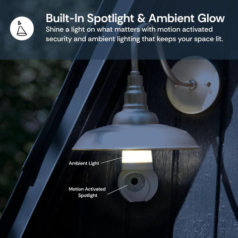 Light Bulb Security Camera For Indoor And Outdoor Use With 360 Degree Pan Tilt Color Night Vision LED Spotlight And 2.4GHz Wi Fi 6 No Sweat Screw In E26 E27 Socket Fit For Porch Lights Home Security 2026 Upgrade installed in outdoor light fixture