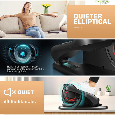 Under Desk Elliptical Machine With LCD Display Electric Seated Pedal Exerciser Portable Quiet Mini Elliptical For Home Use
