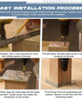 Installation steps for Two Pack Railing Newel Post Mount Kits For 3 To 3.5 Inch Wooden Staircases with drill and tools.