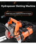 Badass 5200W Electric Wall Chaser Powers Through Brick Concrete And Tile While Dishing Out Hella Precise Grooves Fast With Laser Tracking And Slick Depth Tweaks, close-up view showing the saw and blade.