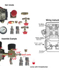 Amazon Secbolt air compressor pressure switch manifold with regulator and dual gauges (90–120 PSI)