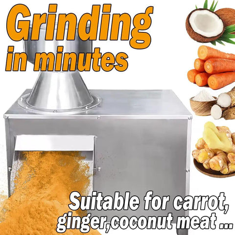 Industrial Pro Grade Heavy Duty Coconut Meat Grinder And Root Crop Pulverizer 500kg Per Hour machine showing grinding process