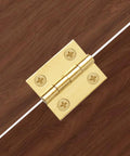 Straight Up Solid Premium Mini Brass Hinges For Cabinets And Drawers Rustproof Antique Hardware Fits Jewelry Boxes Wood Crates Built Tough 8 Pack One Inch on wood surface.