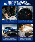 Image collage illustrating benefits of Electric Fuel Pump Assembly Fg1277 for Nissan Titan Armada and Infiniti Qx56.